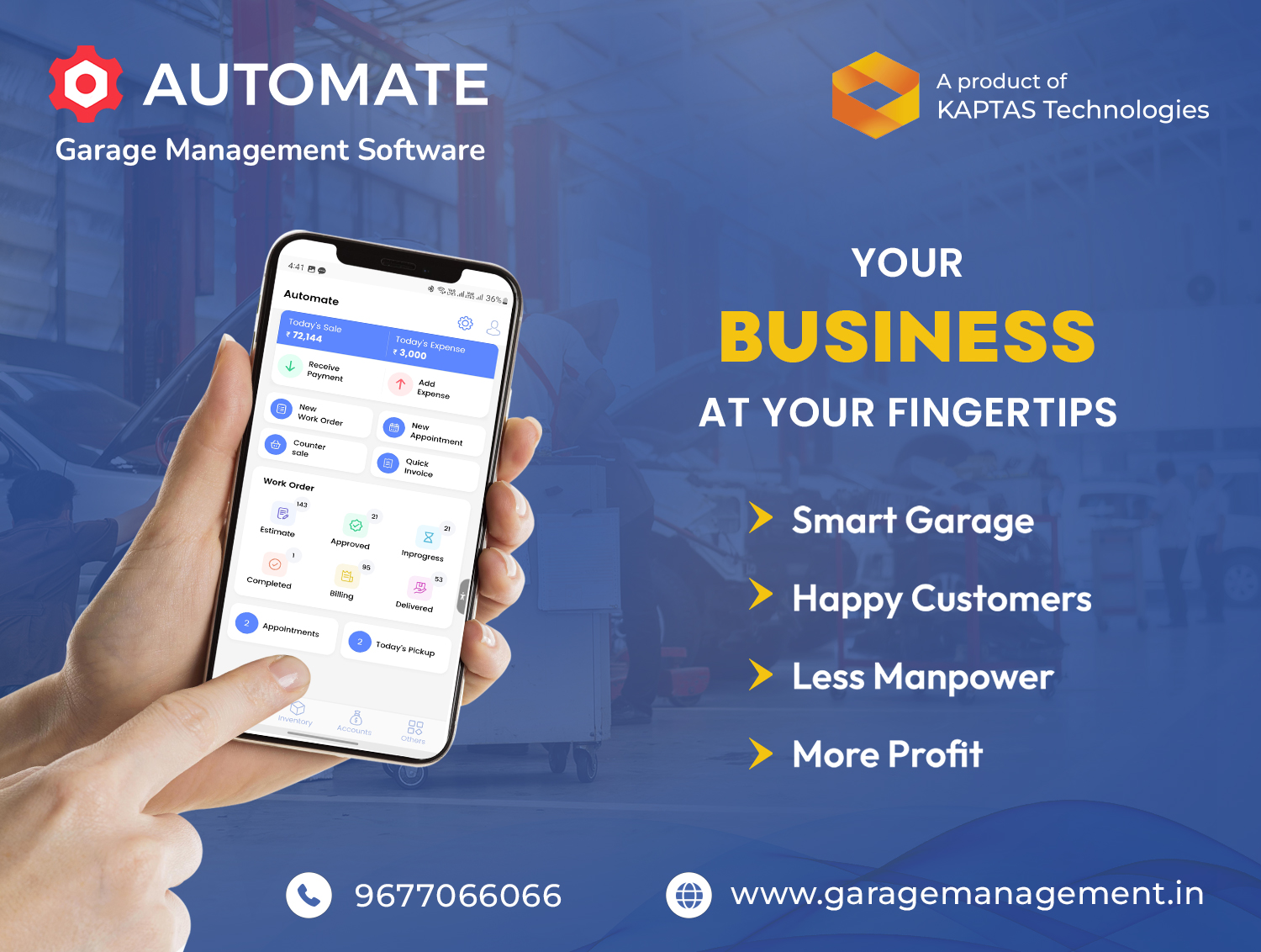screenshot of AUTOMATE Garage Management Software
